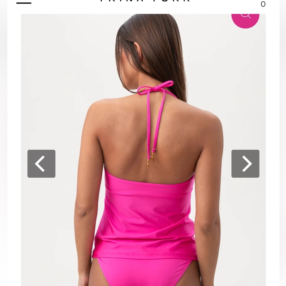 TRINA TURK WOMEN'S MONACO RING HALTER TANKINI‎ SWIM TOP - Picture 3 of 12